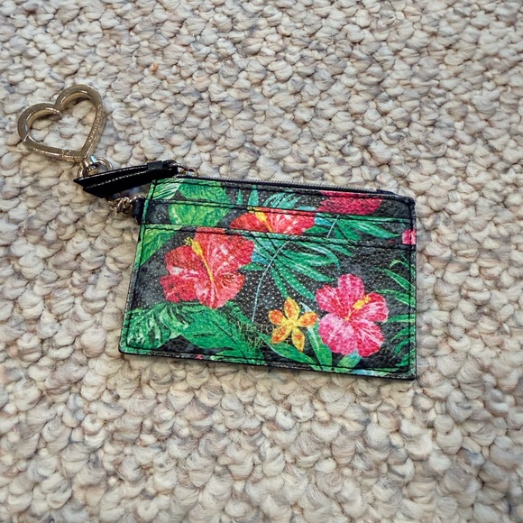Victoria's Secret Tropical Floral Card Holder with Heart Keychain - Picture 2 of 2